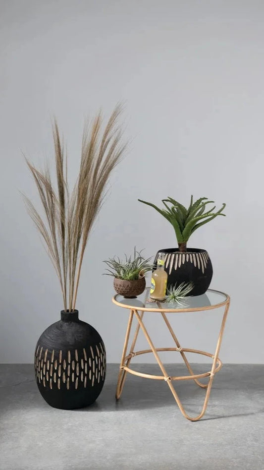 Round Metal Bamboo Table
